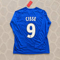 Djibril Cisse Auxerre 2003 Blue Long Sleeve Retro Jersey Maillot