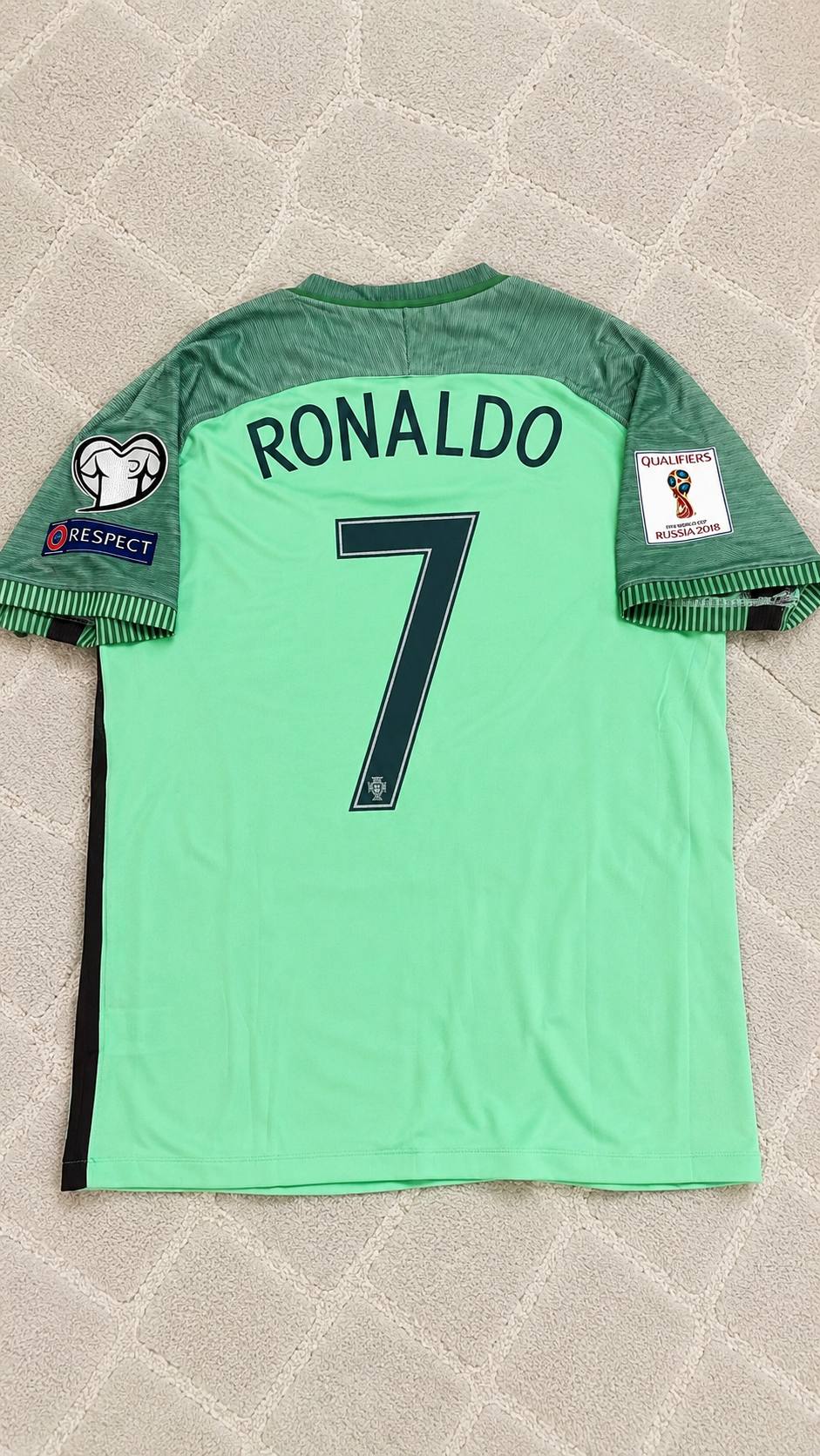 Cristiano Ronaldo Portugal Green 2018 World Cup Retro Jersey