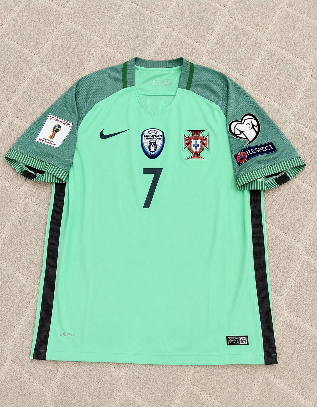 Cristiano Ronaldo Portugal Green 2018 World Cup Retro Jersey