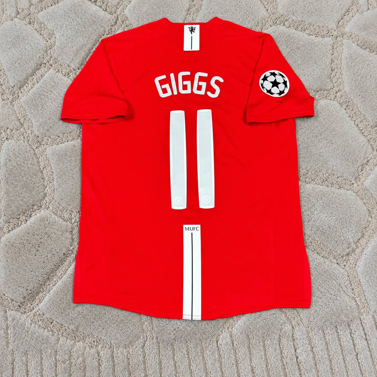 Ryan Giggs Manchester United 2007-2008 Retro Red Home Football Shirt Jersey - Moscow 2008 Final Edition