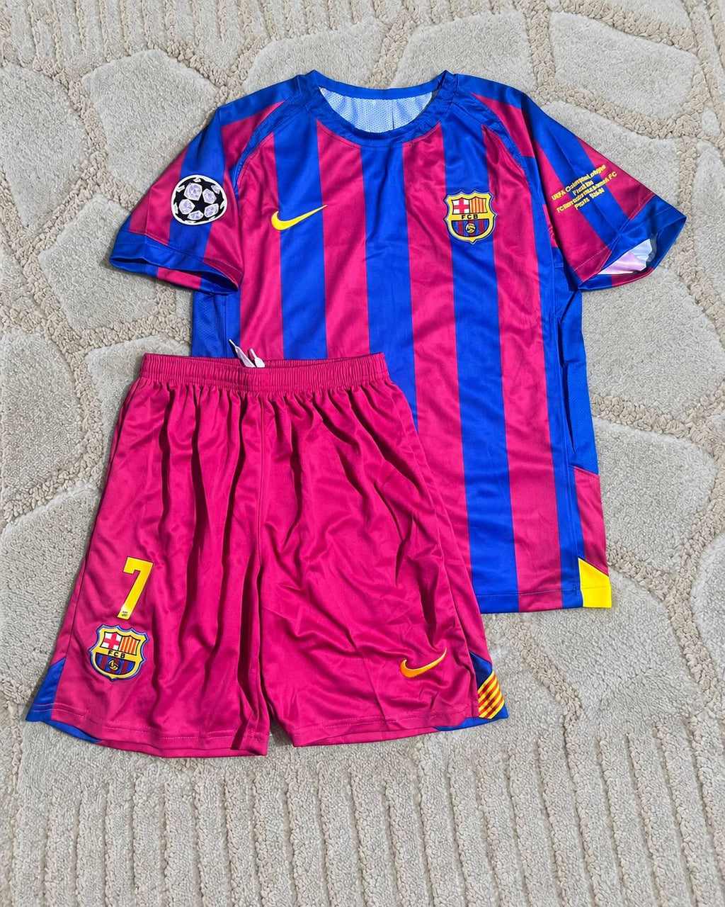 Sebastian Larsson #24 Barcelona 2005-2006 Retro Home Kids Football Jersey - UEFA Champions League Final Paris 2006 - Trikot Maillot