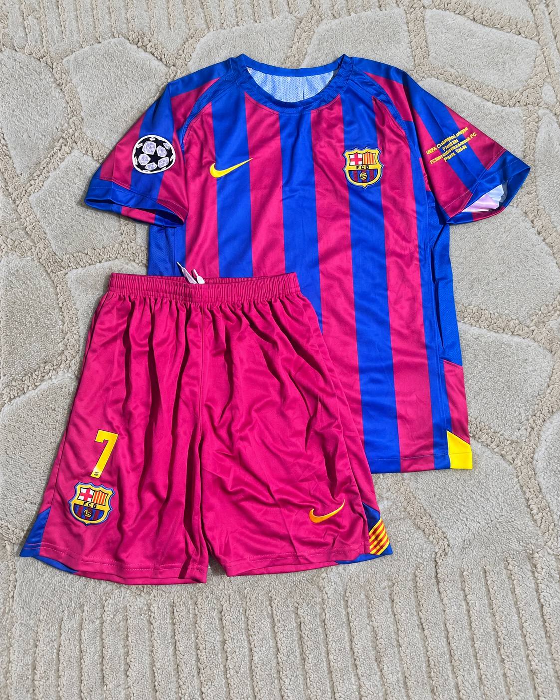 Sebastian Larsson #24 Barcelona 2005-2006 Retro Home Kids Football Jersey - UEFA Champions League Final Paris 2006 - Trikot Maillot
