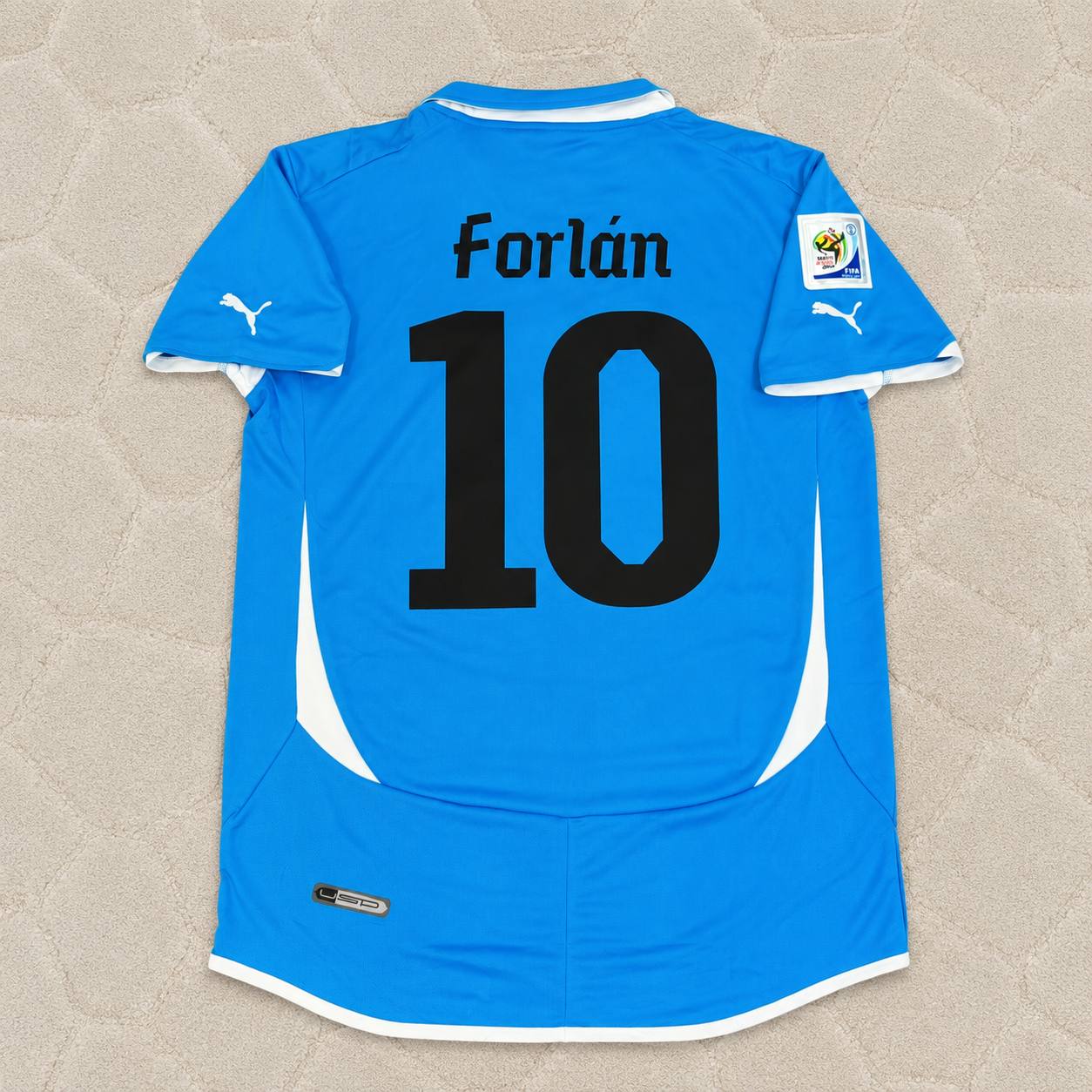 Diego Forlán Uruguay 2010 South Africa World Cup Blue Retro Jersey