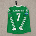 Bastian Schweinsteiger Germany EURO 2012 Long Sleeve Green Retro Football Jersey