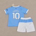 Rayan Cherki Manchester City Kids Home Football Jersey Kit