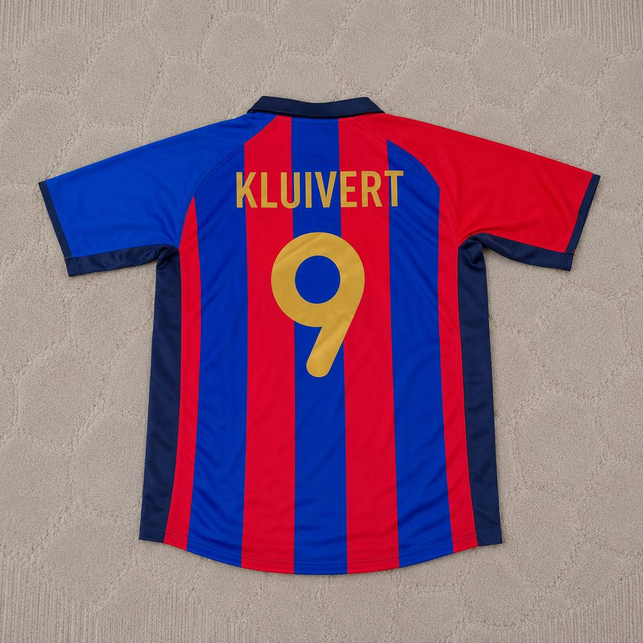 Patrick Kluivert 9 – Barcelona 2001/2002 Home Retro Kit Jersey Trikot Maillot Soccer Shirt