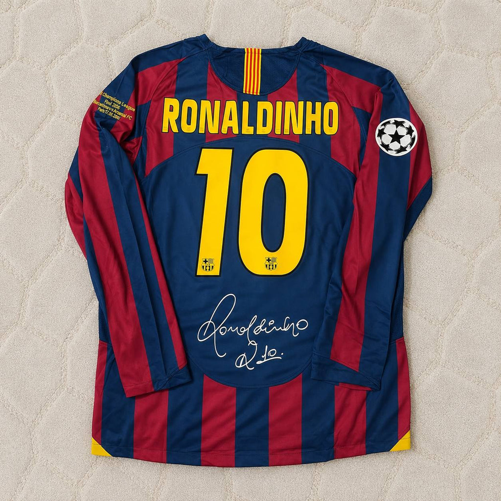 Ronaldinho Gaucho 10 – Barcelona 2006 Paris Final Retro Long Sleeve Football Jersey – | Trikot | Maillot