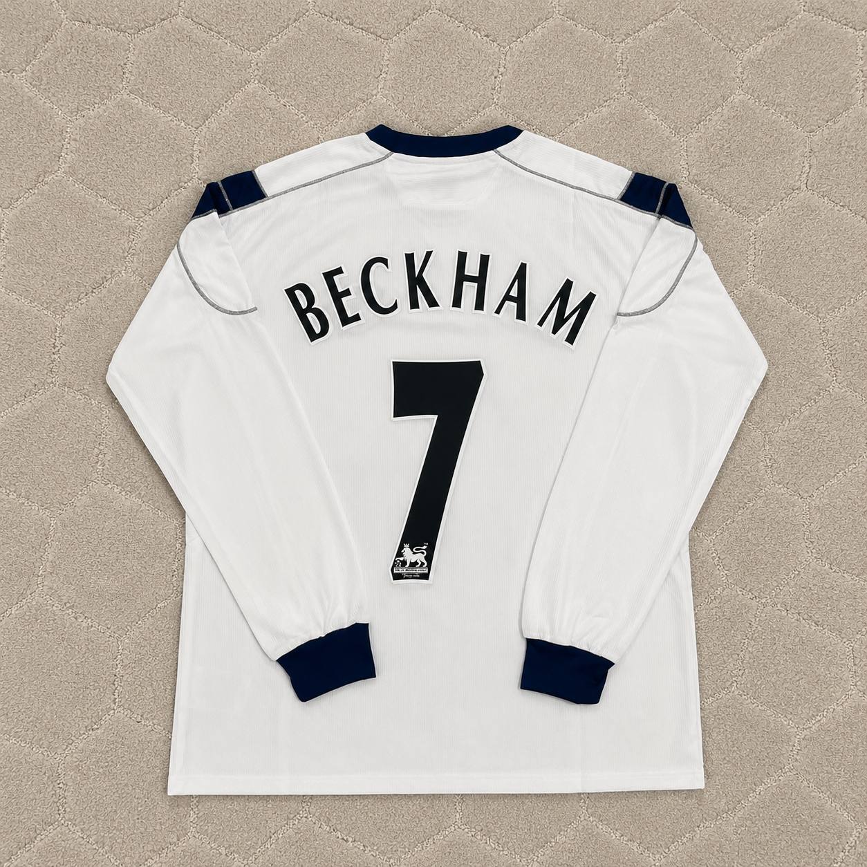 David Beckham Manchester United 2000-2001 White Retro Football Jersey Kit