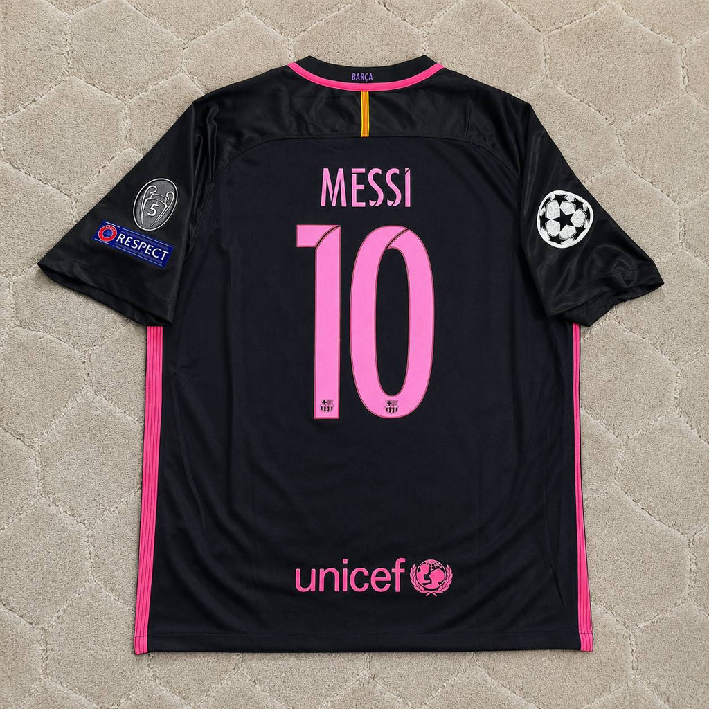 Lionel Messi Barcelona 2014/15 Retro Black Pink Jersey Maillot Trikot Maglia