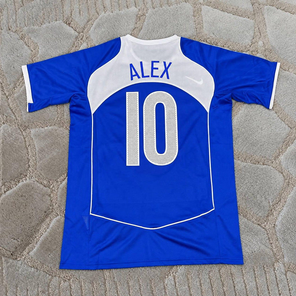 Alex de Souza #10 - Brazil 2004 Blue Retro Kit - Special Jersey Kit