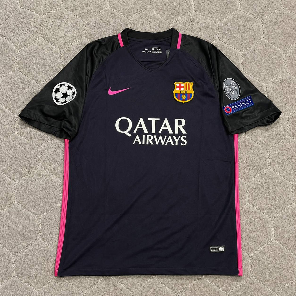 Lionel Messi Barcelona 2014/15 Retro Black Pink Jersey Maillot Trikot Maglia