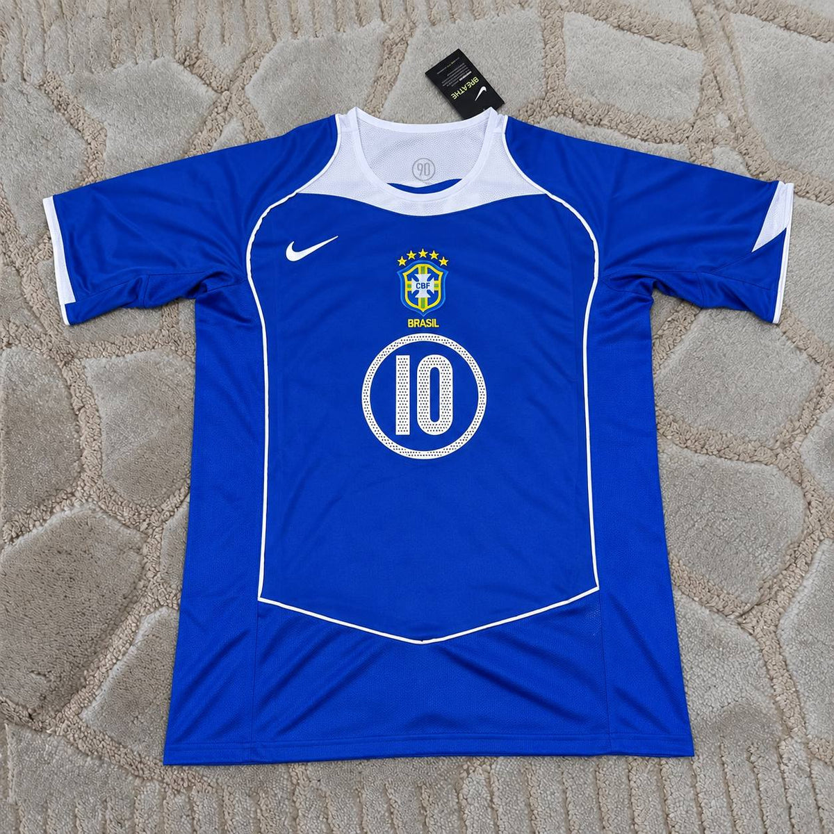 Alex de Souza #10 - Brazil 2004 Blue Retro Kit - Special Jersey Kit