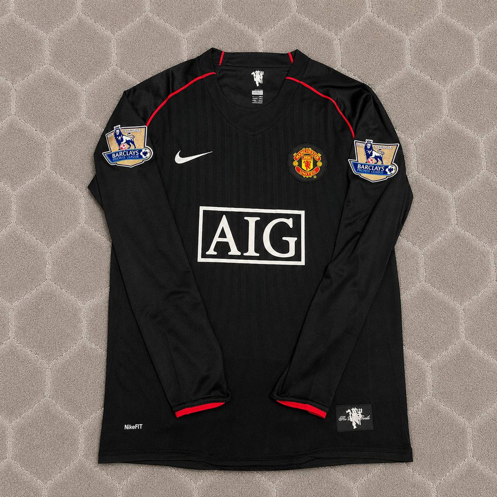 Wayne Rooney Manchester United 2007-2008 Black Retro Football Jersey Kit