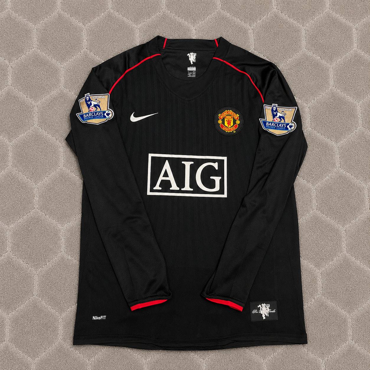 Wayne Rooney Manchester United 2007-2008 Black Retro Football Jersey Kit