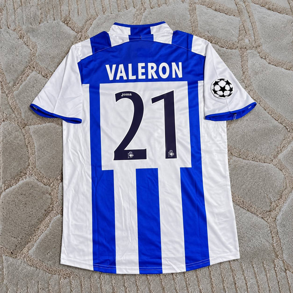 Juan Carlos Valeron #21 Deportivo La Coruna 2003-2004 Retro Home Football Shirt - Jersey Kit - Trikot Maillot Magliaa