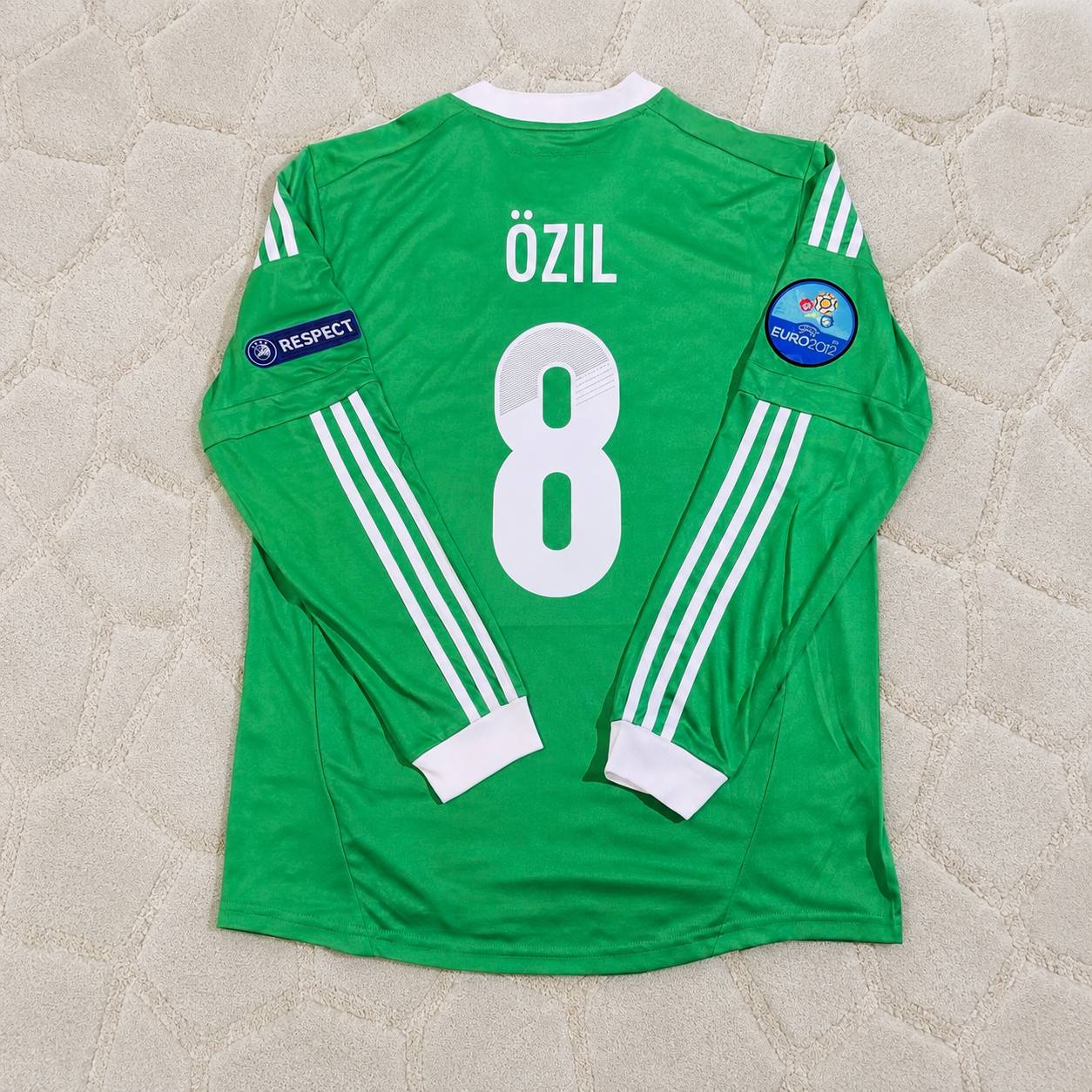 Mesut Ozil Germany EURO 2012 Long Sleeve Green Retro Football Jersey