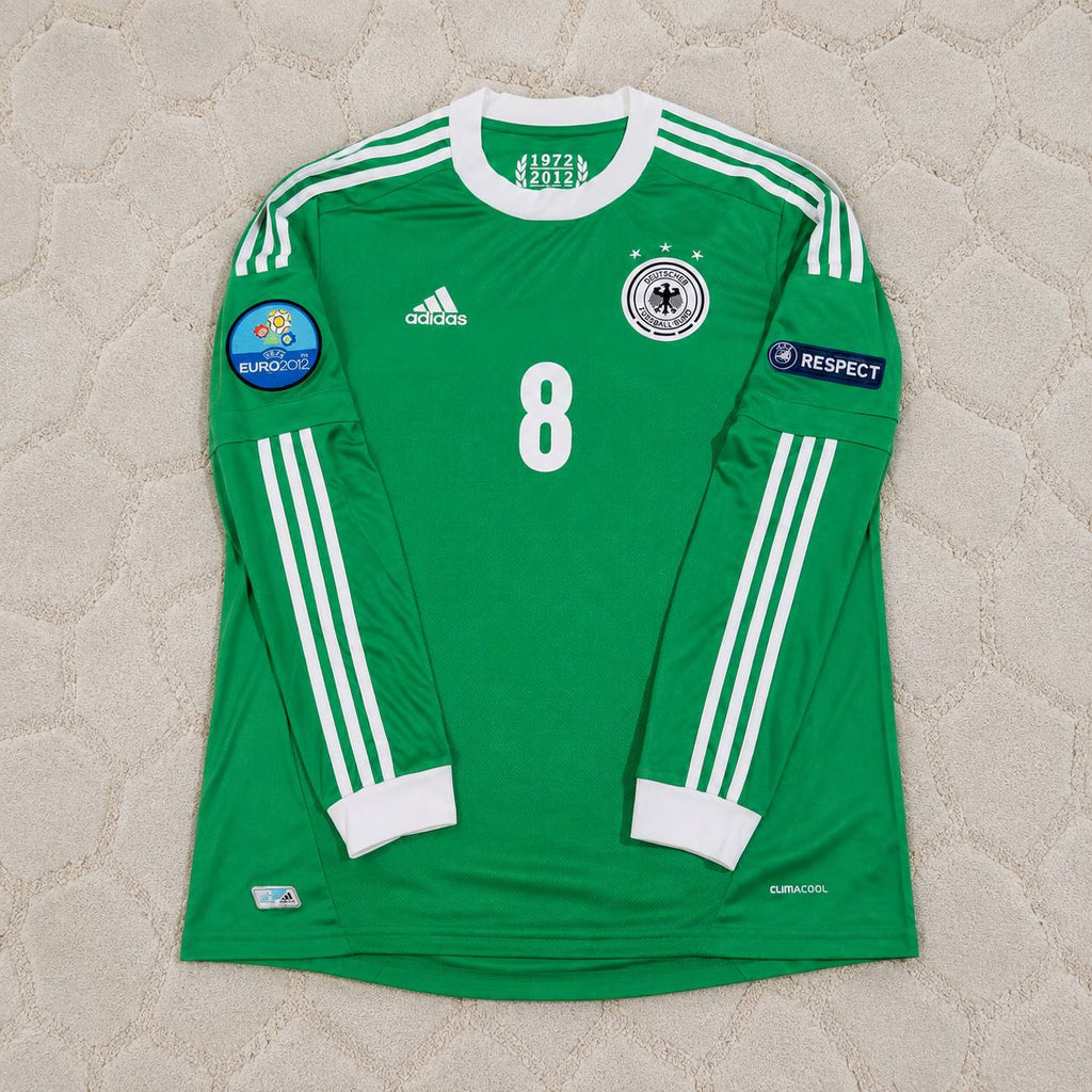 Mesut Ozil Germany EURO 2012 Long Sleeve Green Retro Football Jersey