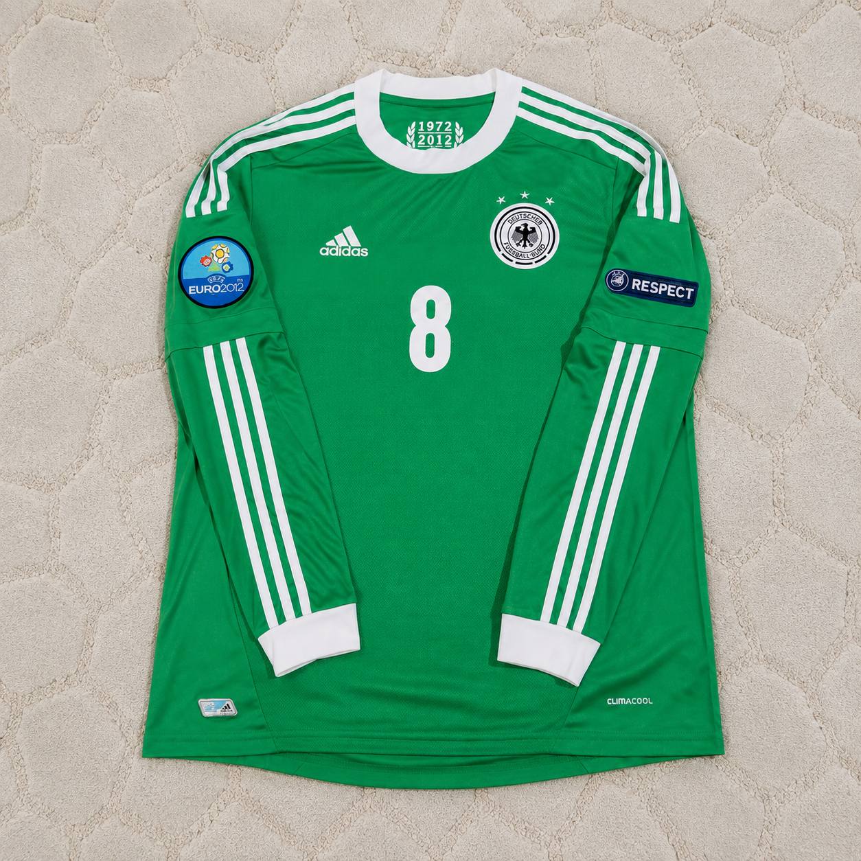 Mesut Ozil Germany EURO 2012 Long Sleeve Green Retro Football Jersey