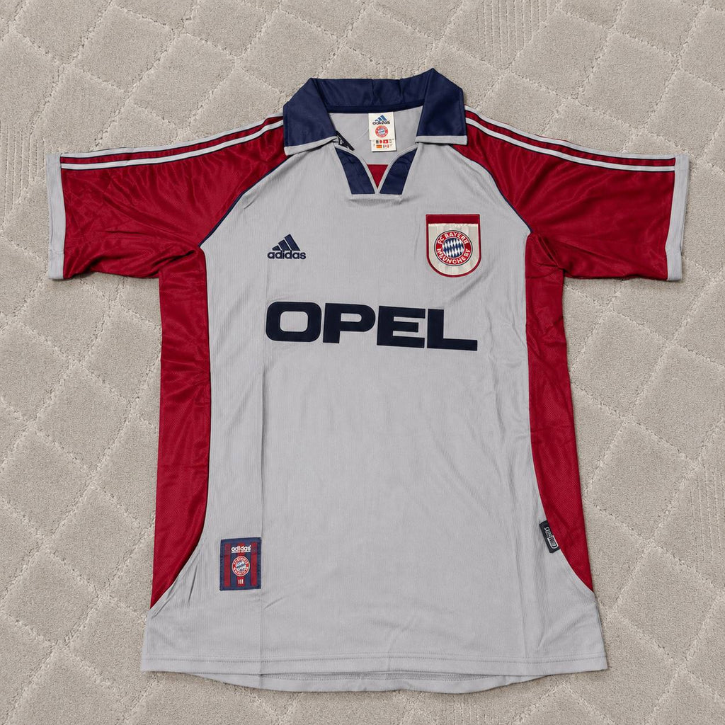 Giovane Elber Bayern Munchen 1998-1999 Auswarts Retro Fussballtrikot Grau