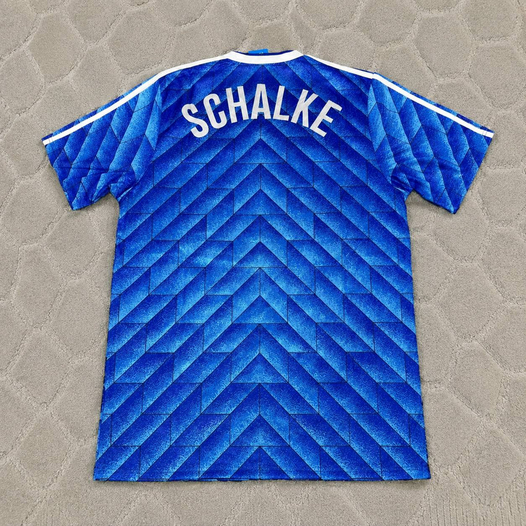 FC Schalke 04 1988-1989 Blaues Heim Retro Fussballtrikot