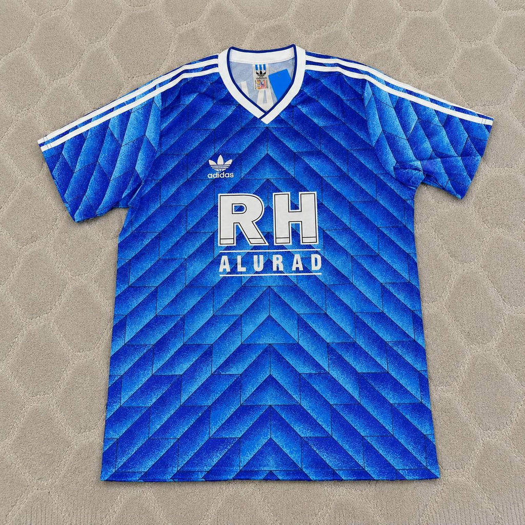 FC Schalke 04 1988-1989 Blaues Heim Retro Fussballtrikot