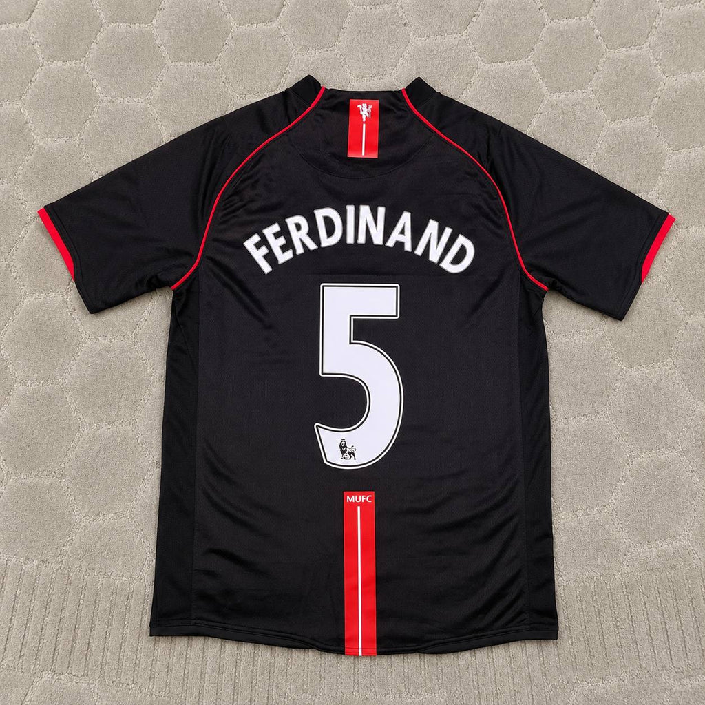 Rio Ferdinand Manchester United 2007-2008 Black Retro Football Jersey