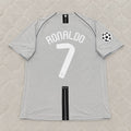 Cristiano Ronaldo Manchester United 2007 2008 Grey Retro Jersey Trikot Maillot Soccer Shirt