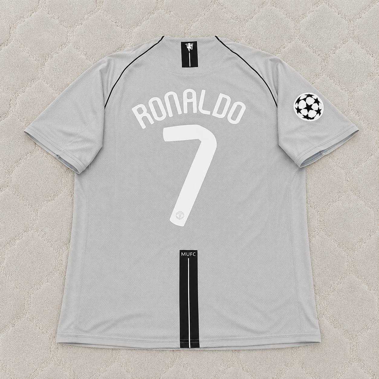 Cristiano Ronaldo Manchester United 2007 2008 Grey Retro Jersey Trikot Maillot Soccer Shirt