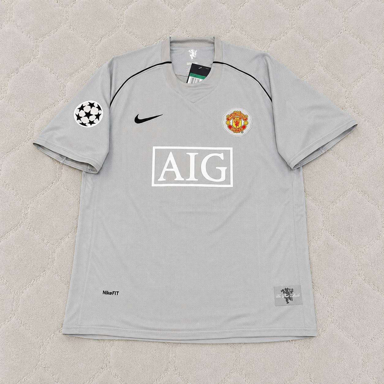 Cristiano Ronaldo Manchester United 2007 2008 Grey Retro Jersey Trikot Maillot Soccer Shirt