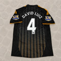 David Luiz #4 Chelsea 2010 2011 Away Retro Black Orange Football Jersey