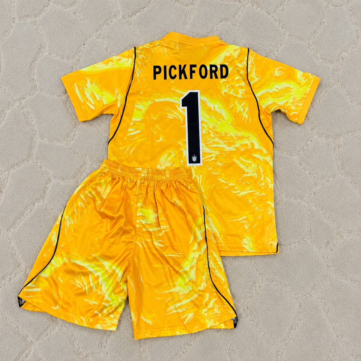 Jordan Pickford England Goalkeeper Kids 2026 World Cup Yellow Football Jersey