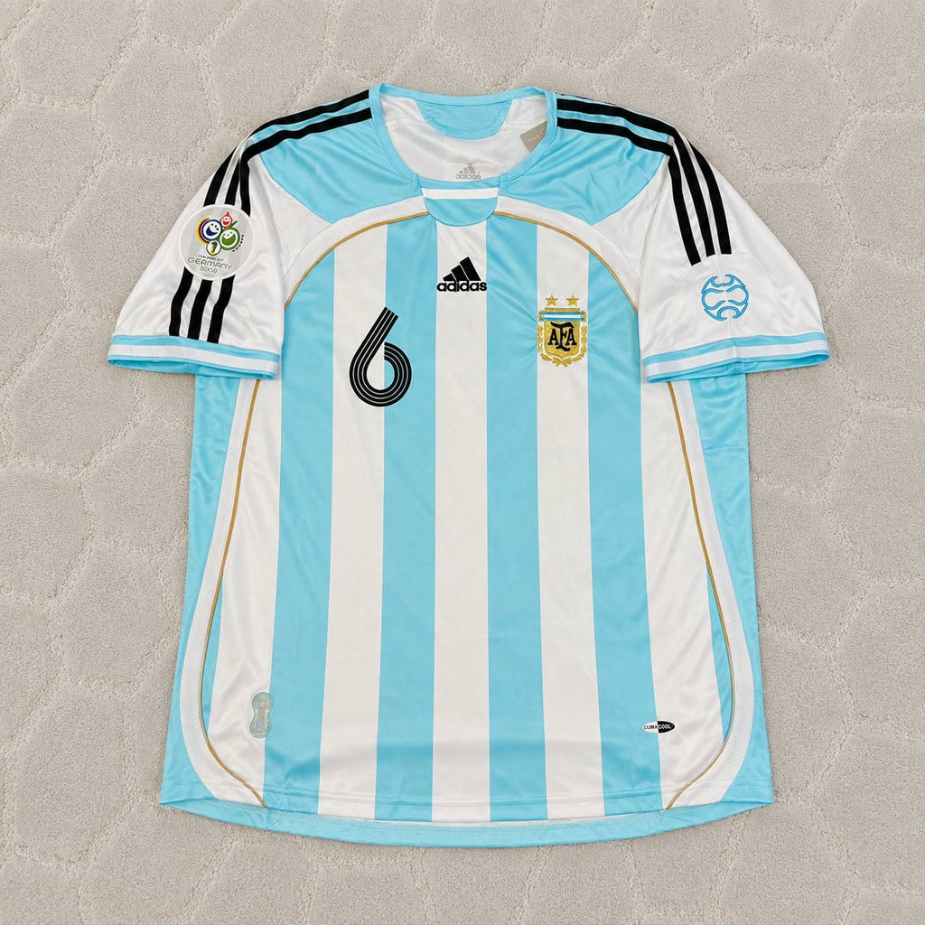 Gabriel Heinze Argentina 2006 World Cup Retro Soccer Jersey Maillot Trikot