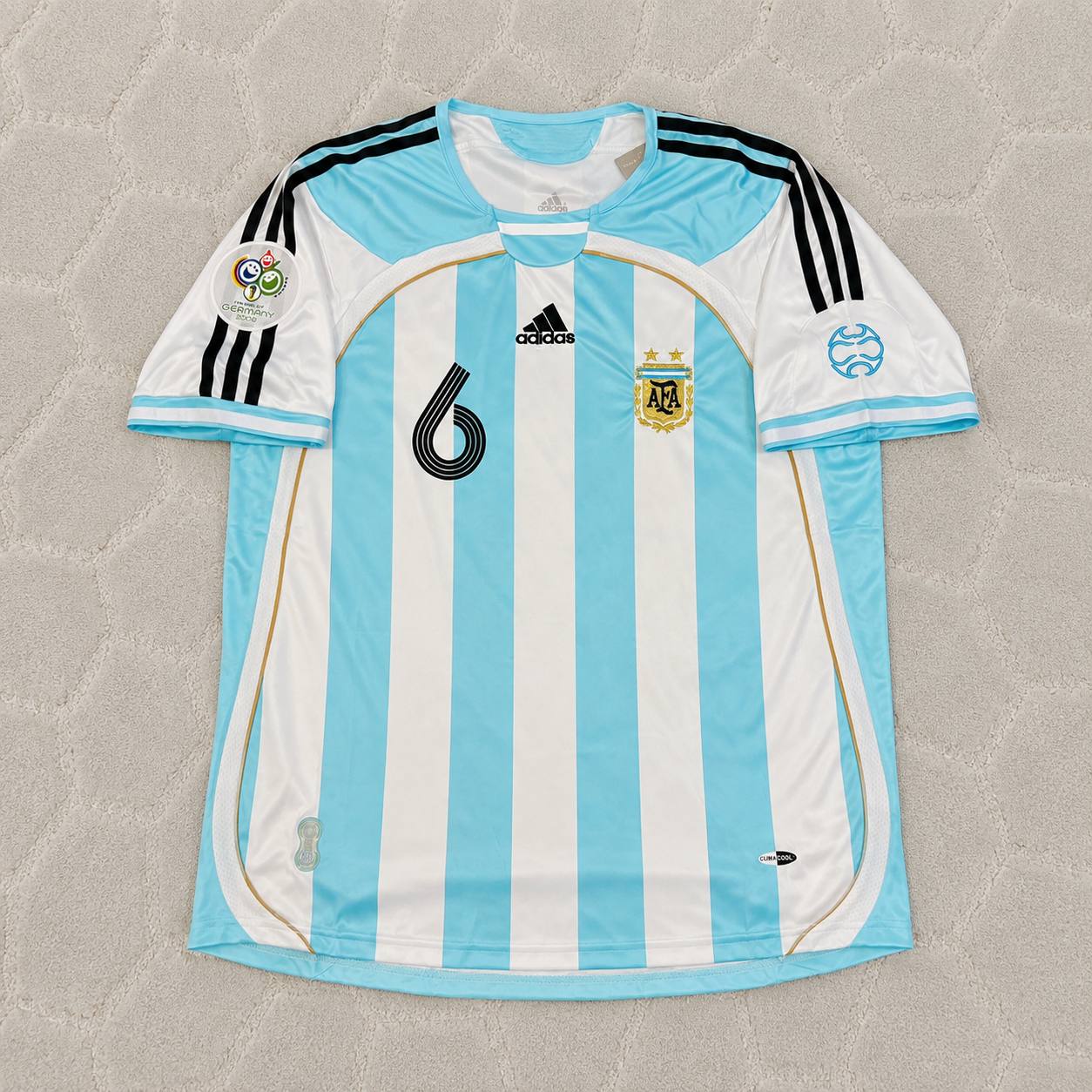 Gabriel Heinze Argentina 2006 World Cup Retro Soccer Jersey Maillot Trikot
