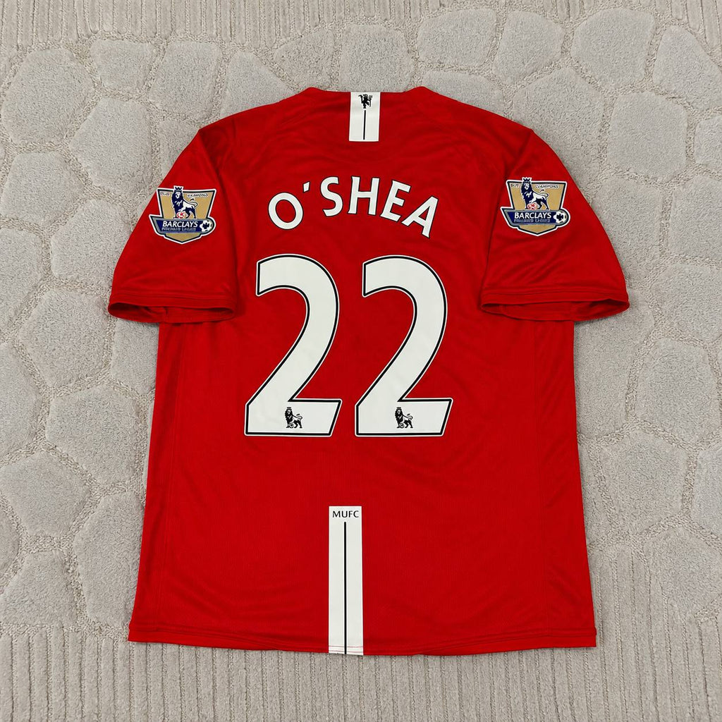 John O'Shea Manchester United 2007 2008 EPL Retro Red Jersey Trikot