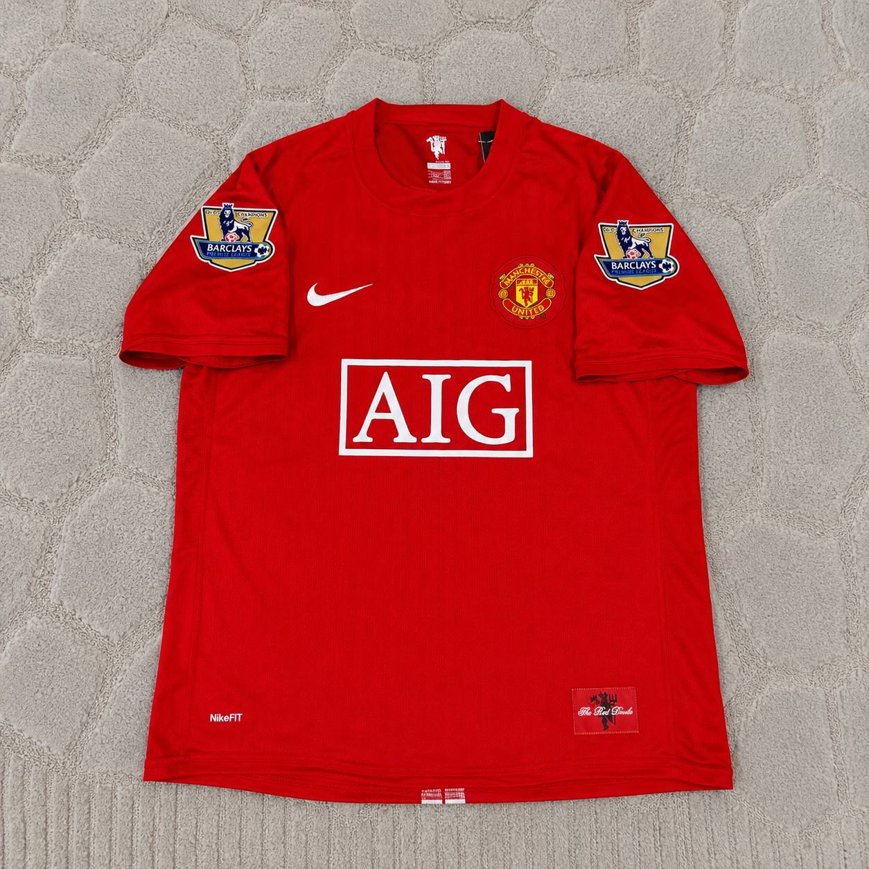 John O'Shea Manchester United 2007 2008 EPL Retro Red Jersey Trikot