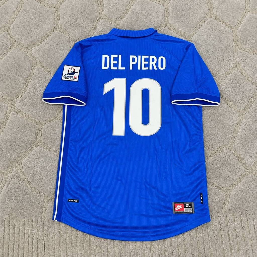 Alessandro Del Piero Italy Home Blue Retro Football Jersey