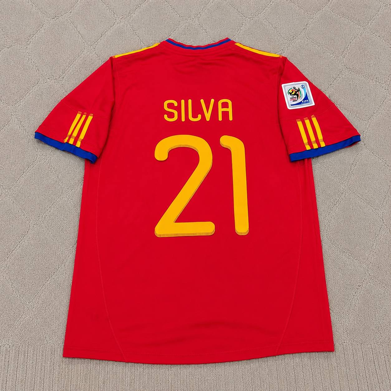 David Silva 21 – Spain 2010 World Cup Retro Kit Jersey – | Trikot | Maillot Soccer Shirt
