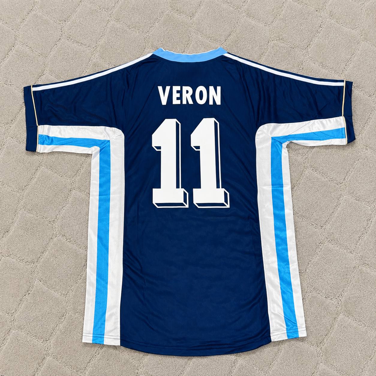 Juan Sebastián Verón #11 Argentina 1998 World Cup Blue Retro Football Jersey