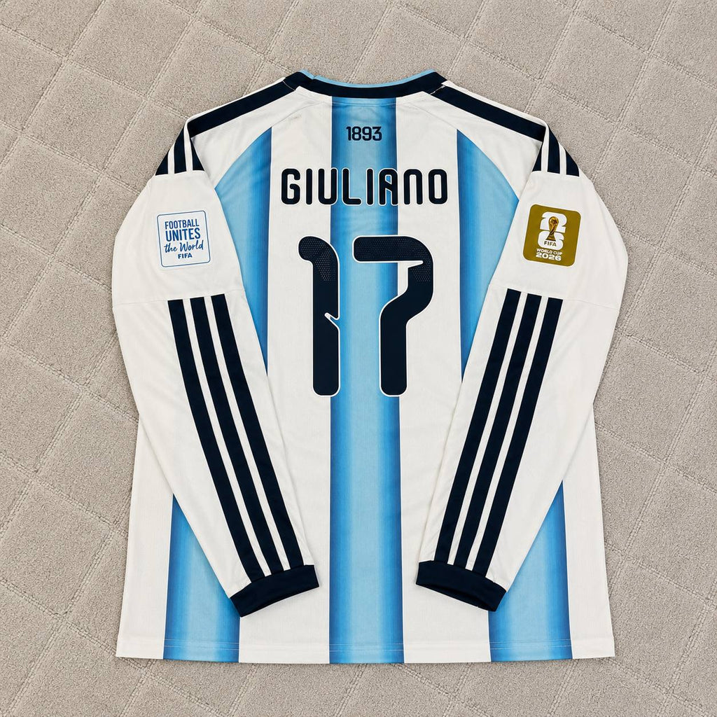 Giuliano Simeone #17 Argentina 2026 World Cup Long Sleeve Football Jersey Kit
