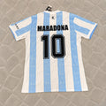 Diego Armando Maradona 10 - Argentina Legendary White Retro Kit Jersey Trikot Maillot Soccer Shirt