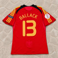 Michael Ballack Germany EURO 2008 Away Red Retro Football Jersey Kit