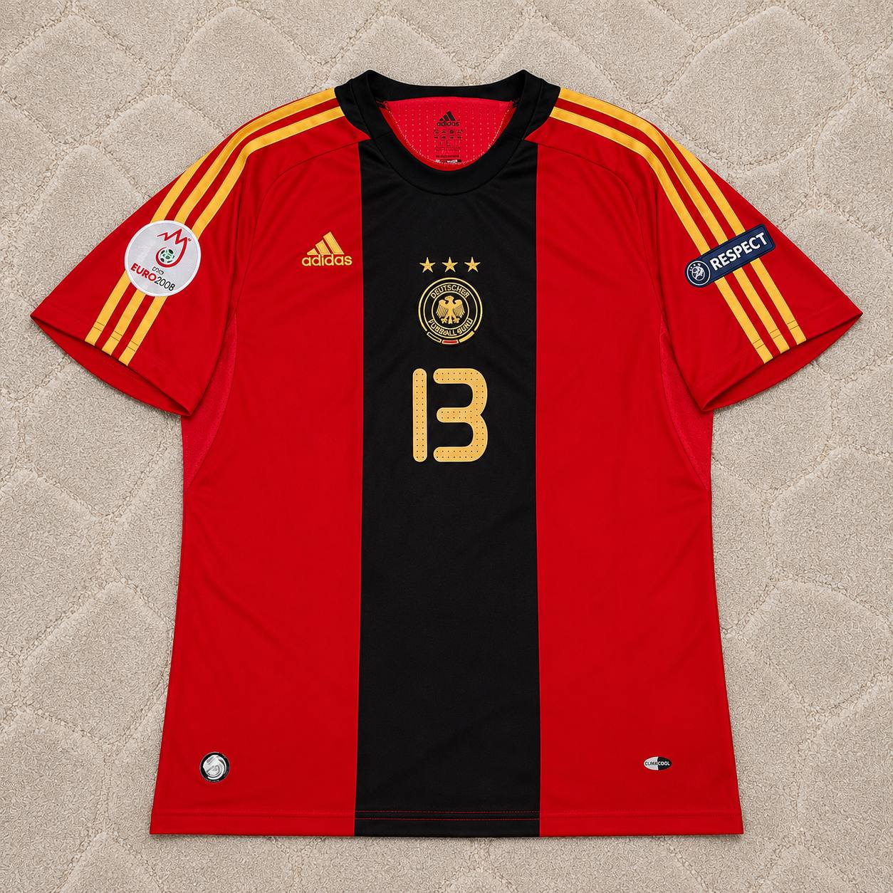 Michael Ballack Germany EURO 2008 Away Red Retro Football Jersey Kit