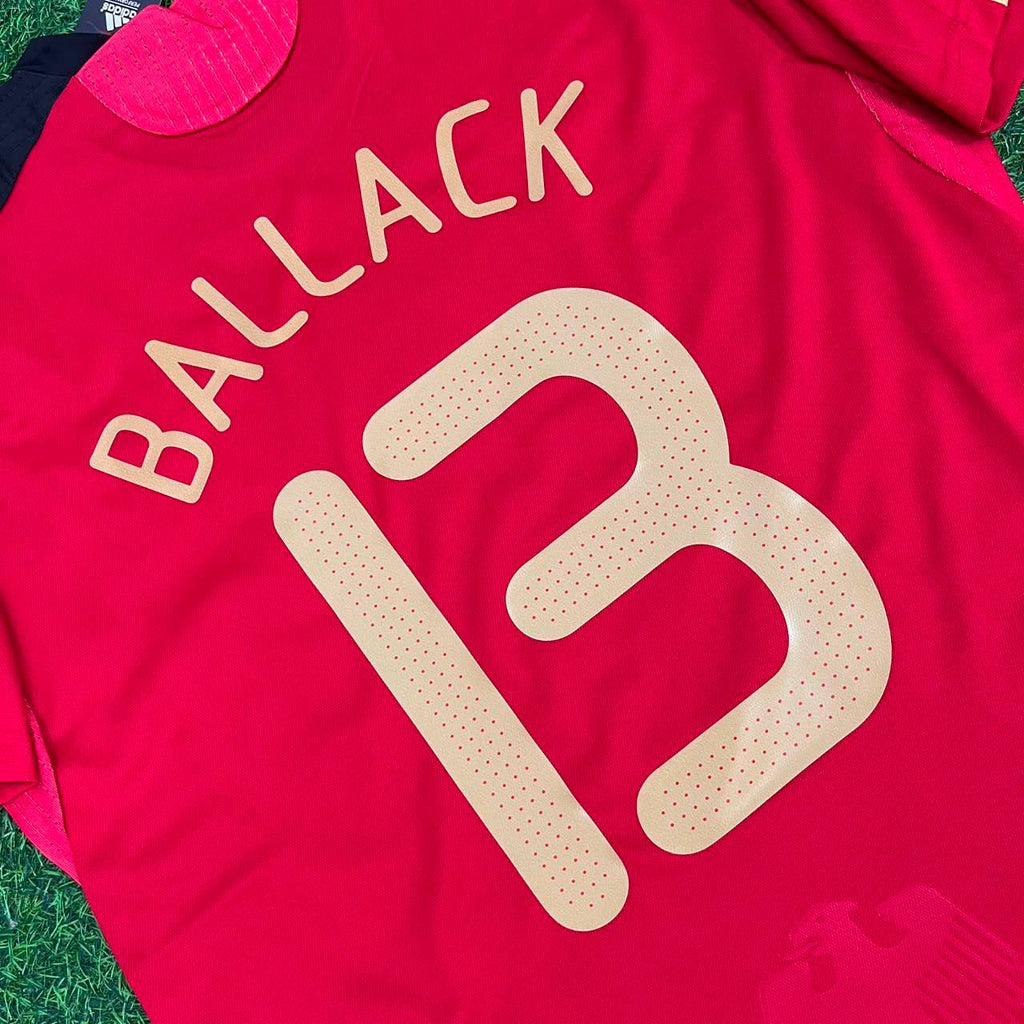Michael Ballack Germany EURO 2008 Away Red Retro Football Jersey Kit