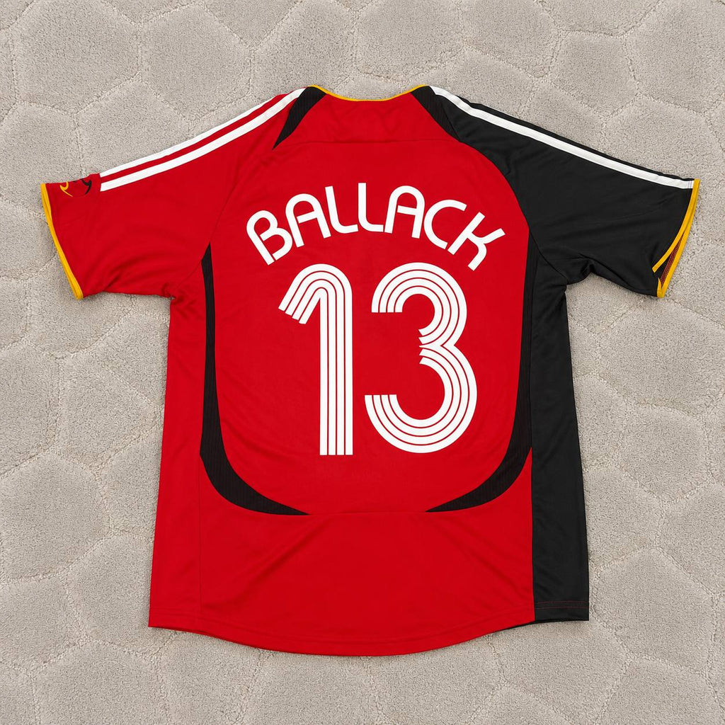 Michael Ballack Germany 2006 World Cup Away Red Black Retro Football Jersey