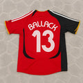 Michael Ballack Germany 2006 World Cup Away Red Black Retro Football Jersey