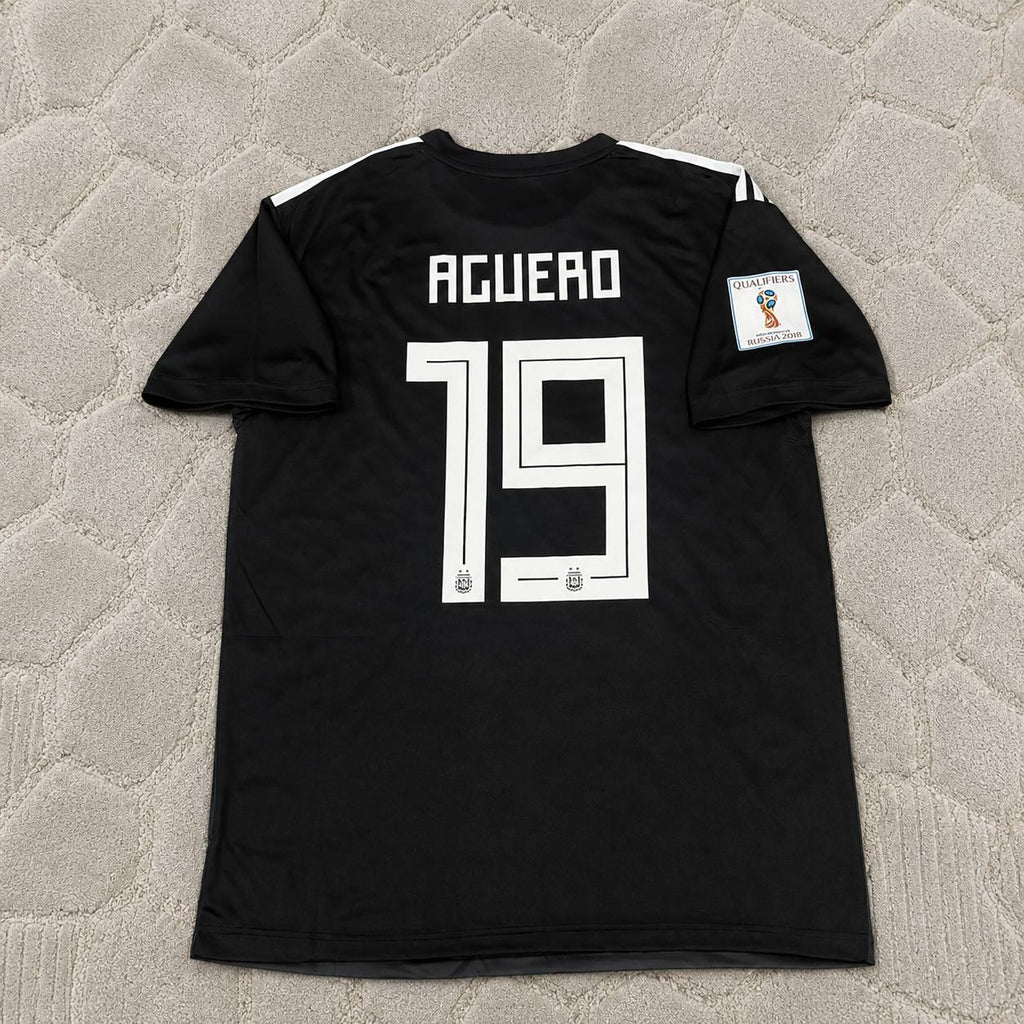Sergio Kun Agüero Argentina 2018 World Cup Black Retro Football Jersey