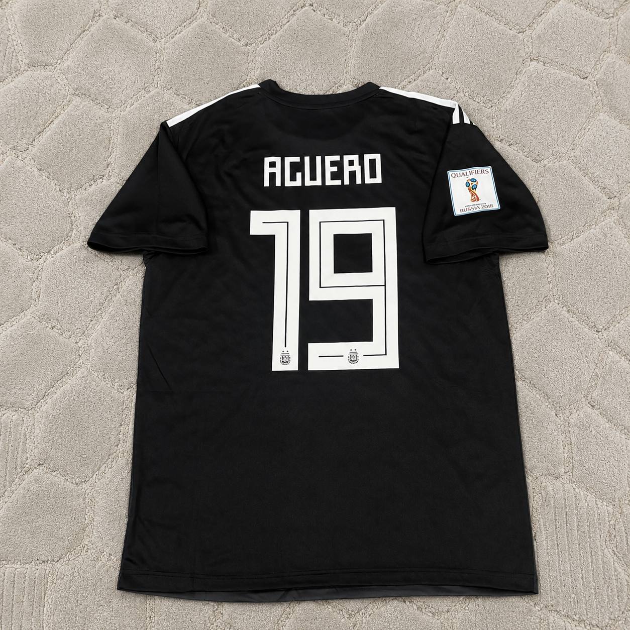 Sergio Kun Agüero Argentina 2018 World Cup Black Retro Football Jersey