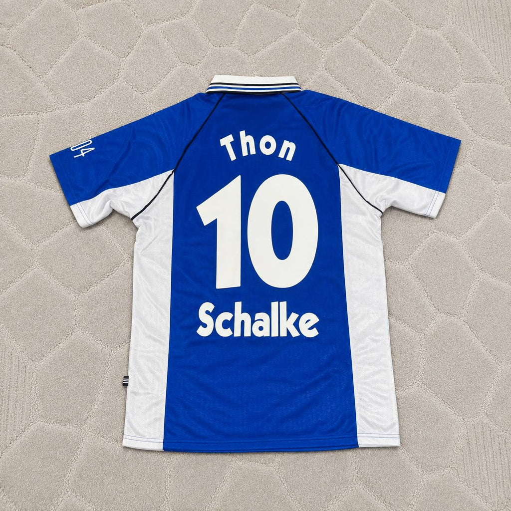 Olaf Thon FC Schalke 04 1999/2000 Blaues Heimtrikot Retro Fußballtrikot
