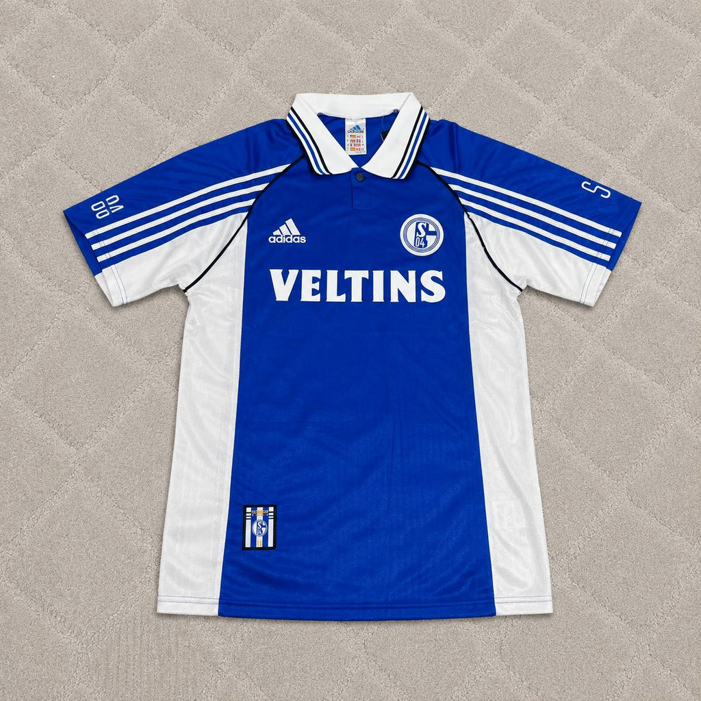 Olaf Thon FC Schalke 04 1999/2000 Blaues Heimtrikot Retro Fußballtrikot