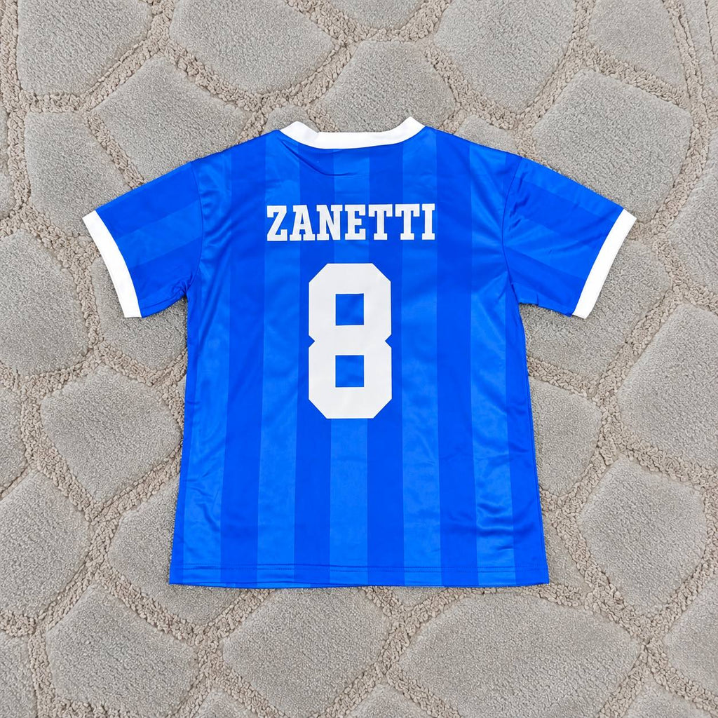 Javier Zanetti #8 Argentina 1998 Blue Retro Football Shirt - Jersey Kit